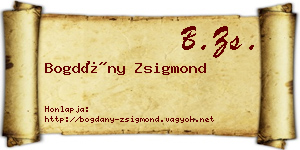 Bogdány Zsigmond névjegykártya