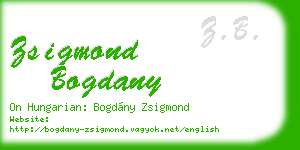 zsigmond bogdany business card