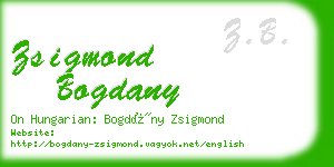 zsigmond bogdany business card